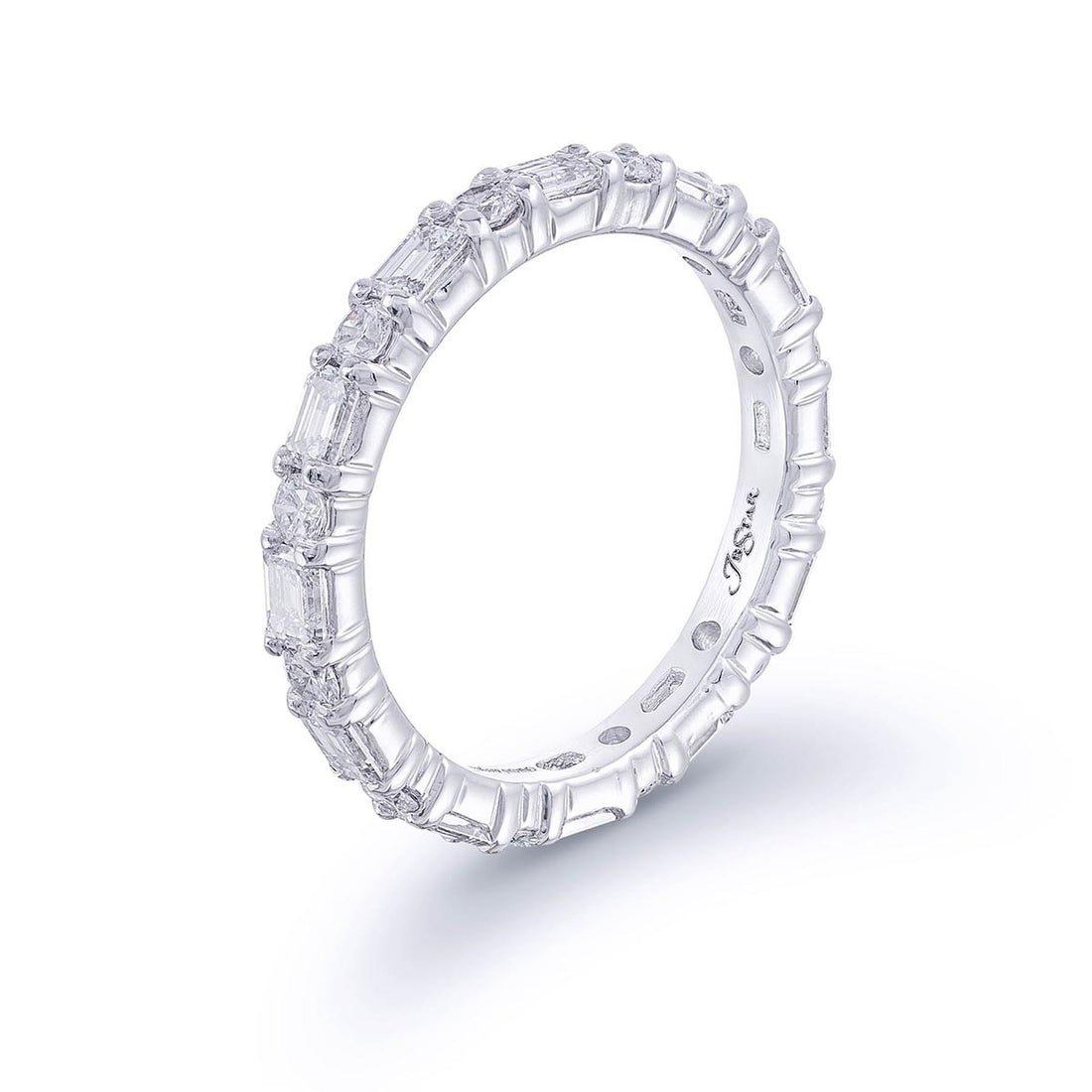 Diamond Eternity Band Emerald and Round Diamonds