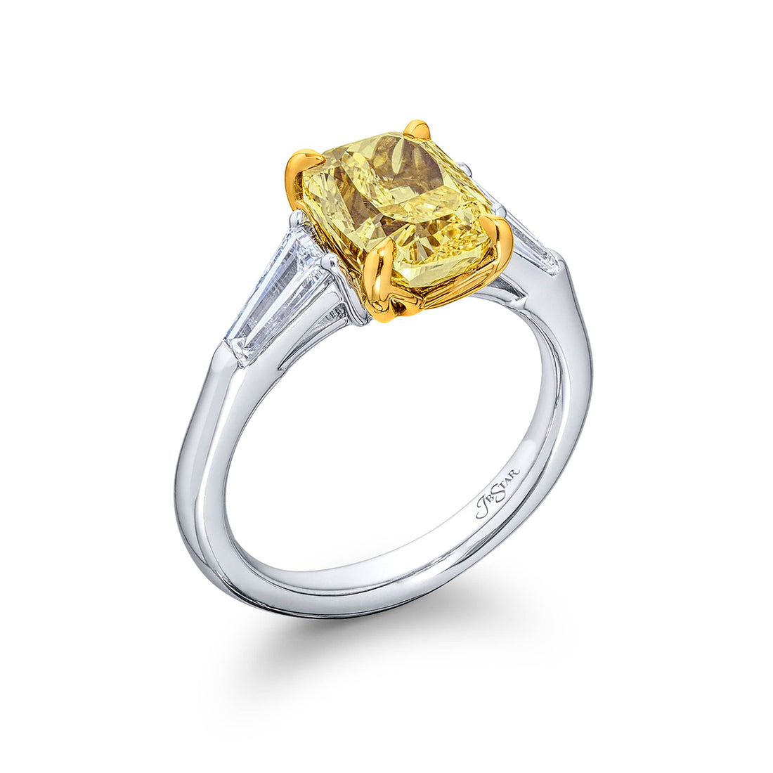 3.25 ct. GIA-Certified Fancy Yellow Cushion-Cut Diamond Ring in Platinum