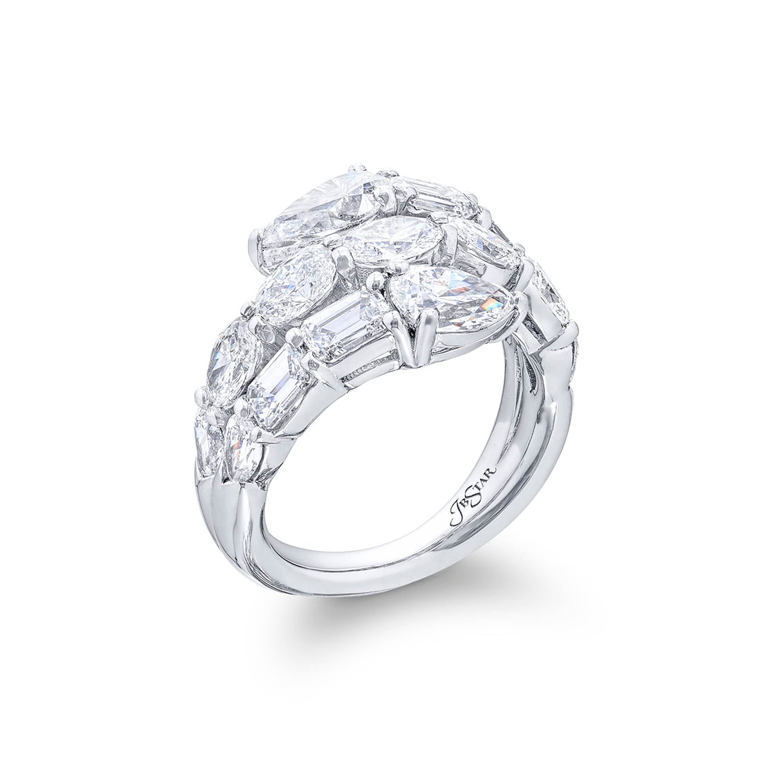 Dazzling Three Row Diamond Ring
