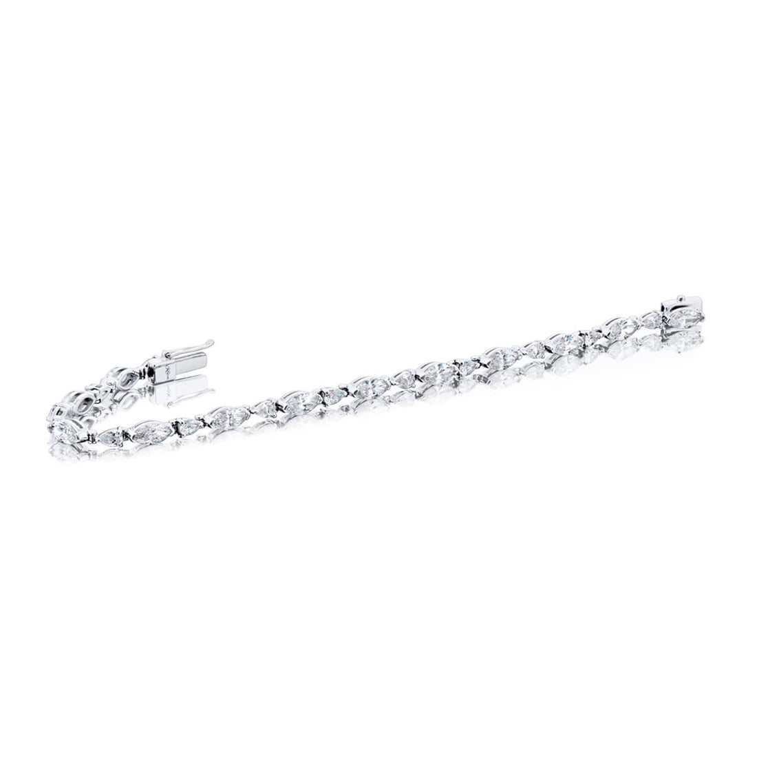 Platinum Marquise and Pear-Shaped Diamond Bracelet