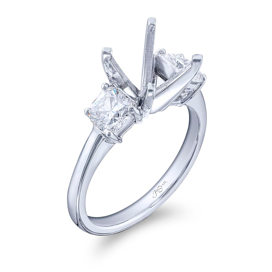 Diamond Semi Mount 1.00 ctw. Cushion Cut Shared Prong
