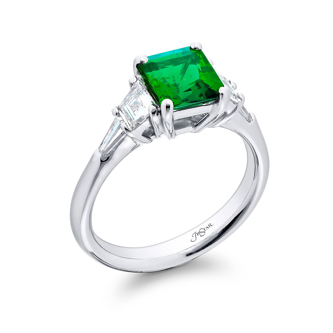 1.40 ct. Emerald & Diamond Ring in Platinum
