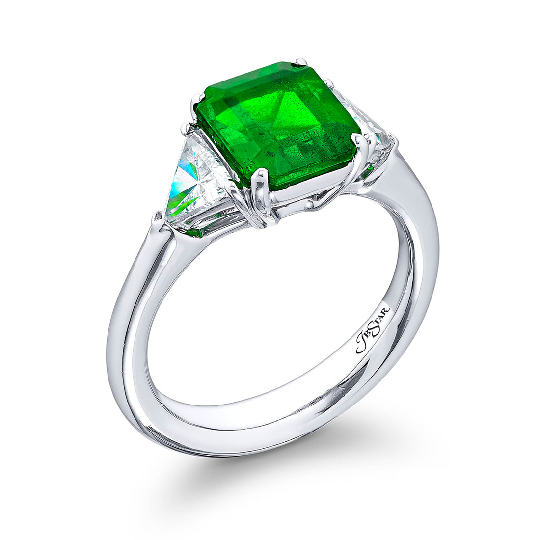 2.01 ct. Certified Emerald & Diamond Ring in Platinum