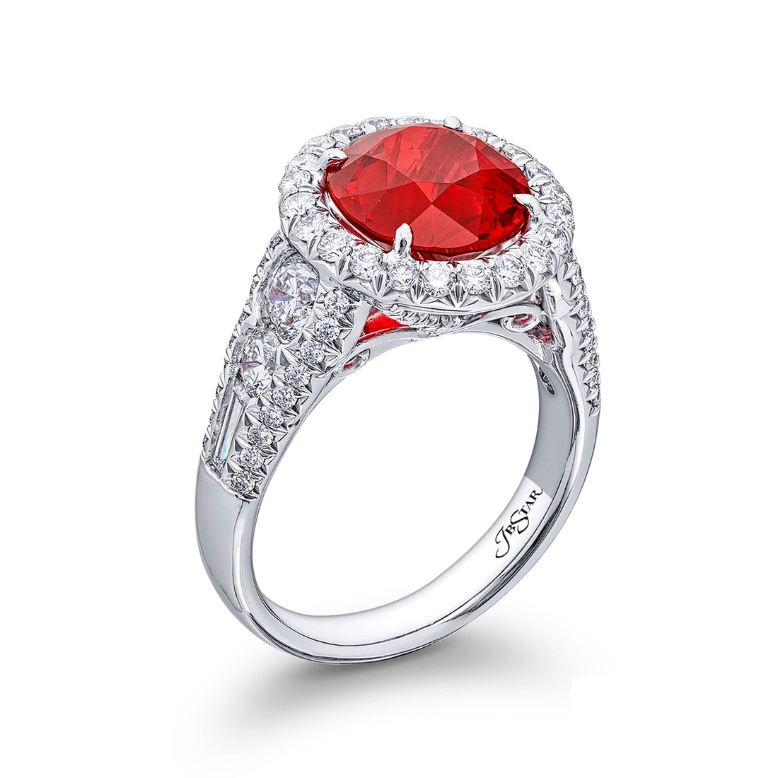 4.01 ct. Certified Burmese Ruby & Diamond Ring in Platinum