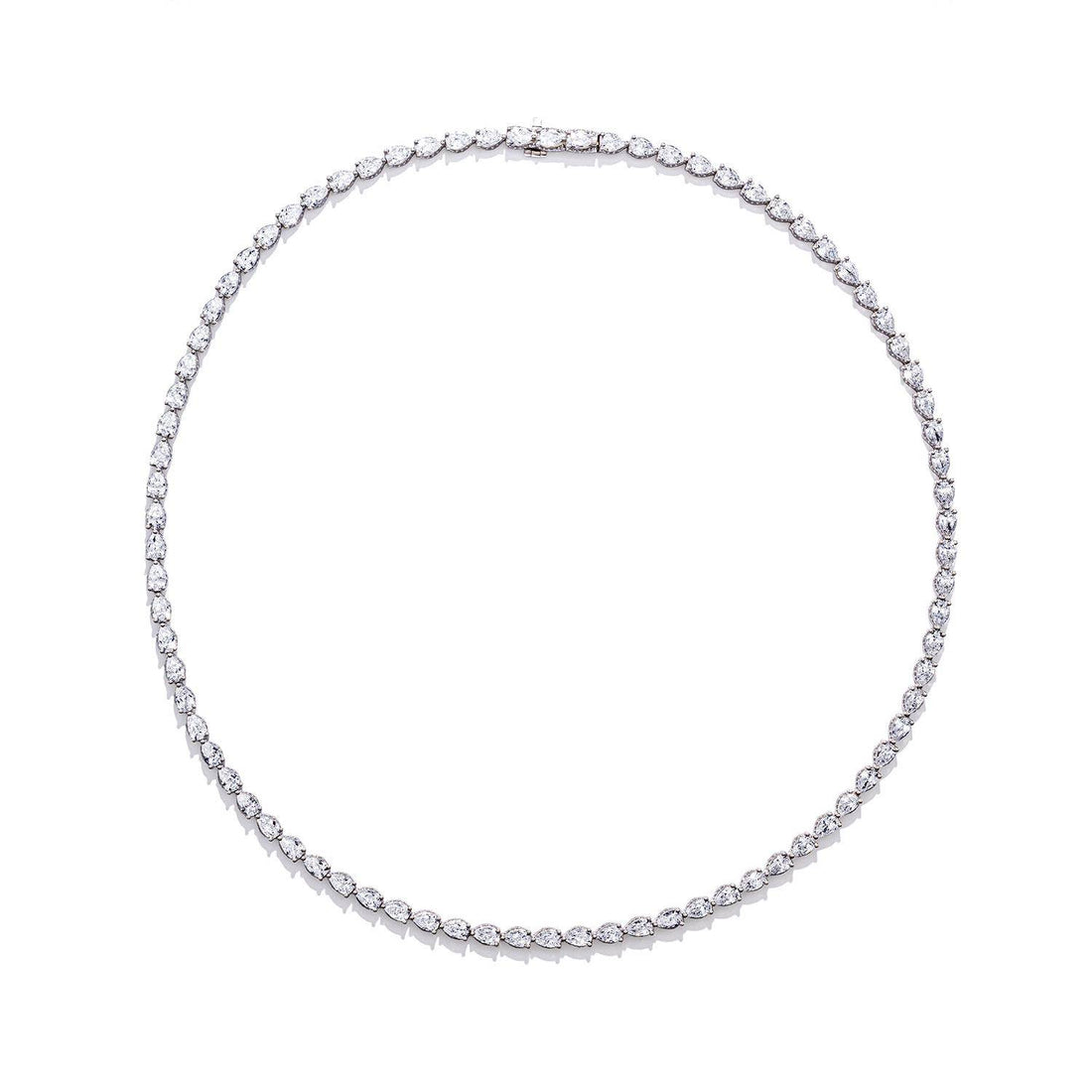 Pear Diamond Tennis Necklace