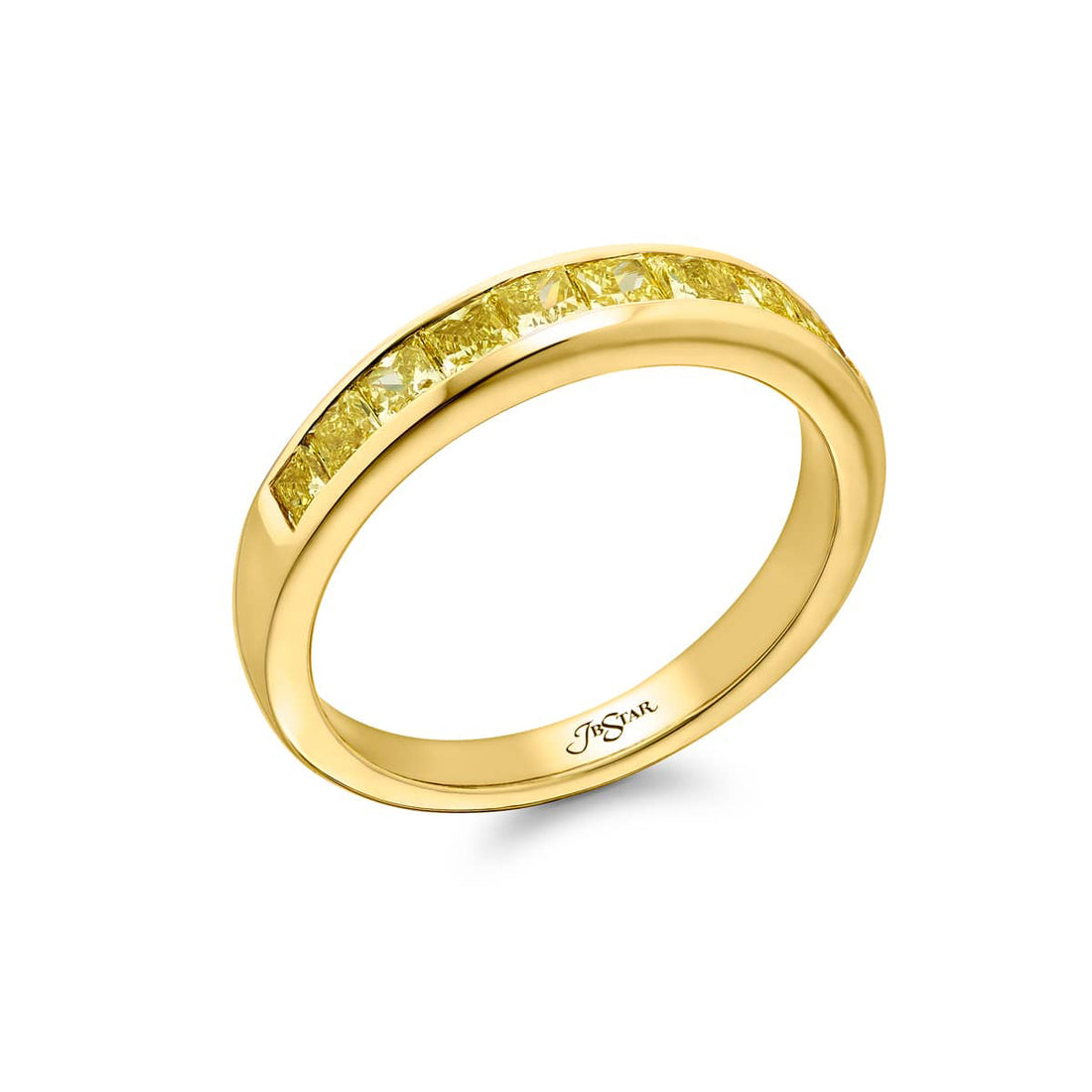 Elegance Elevated: Classic Channel Fancy Yellow Diamond Band