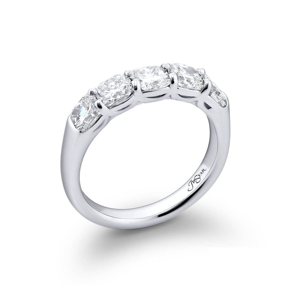 Platinum Cushion-Cut Diamond GIA Certified Band