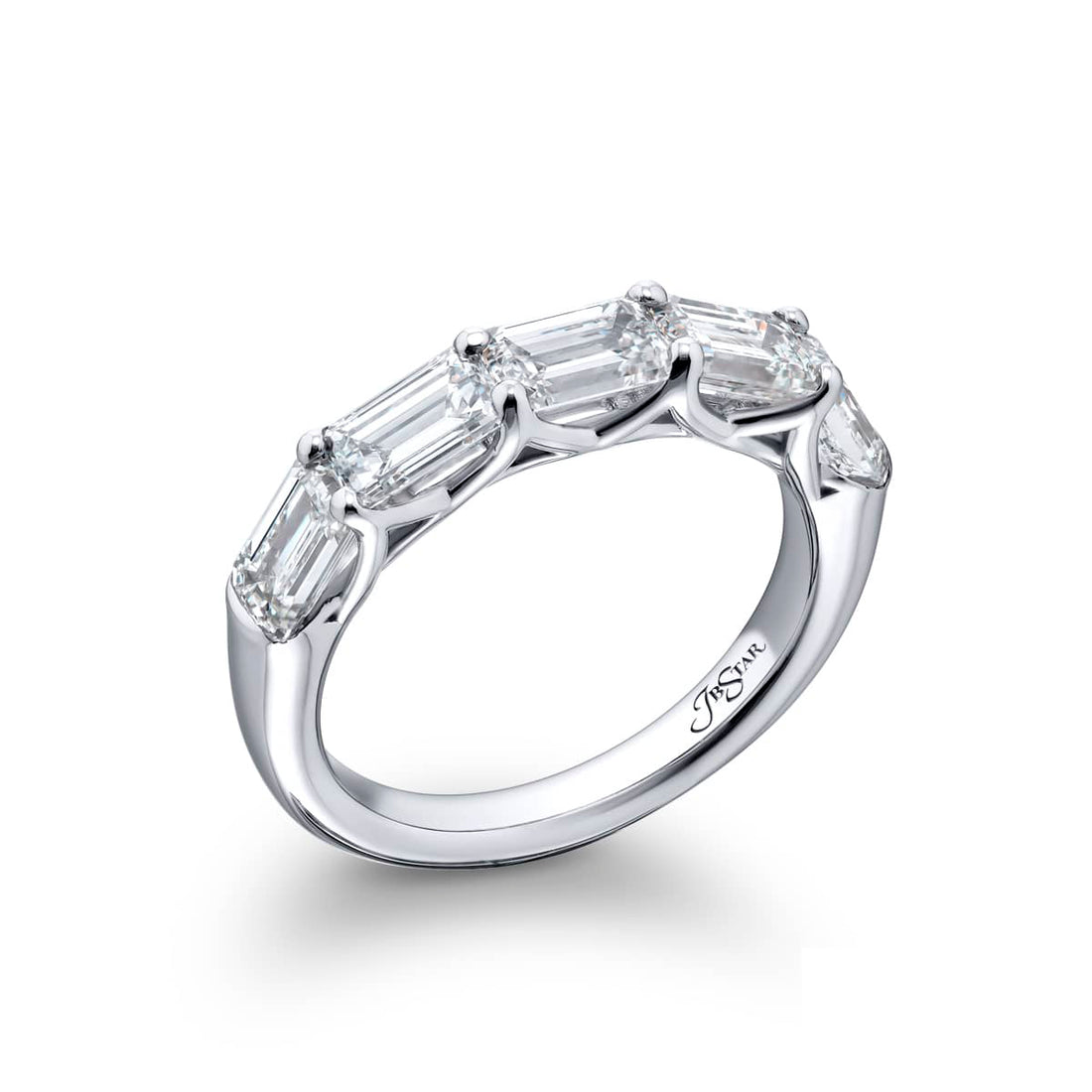 Signature East-West Emerald-Cut Diamond Band in Platinum