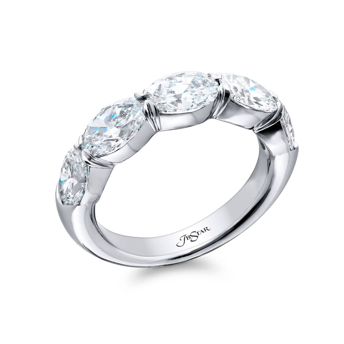 Platinum Oval Diamond Band