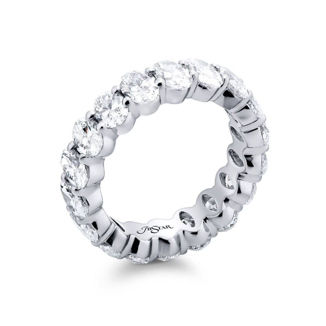Platinum Oval Diamond Eternity Band