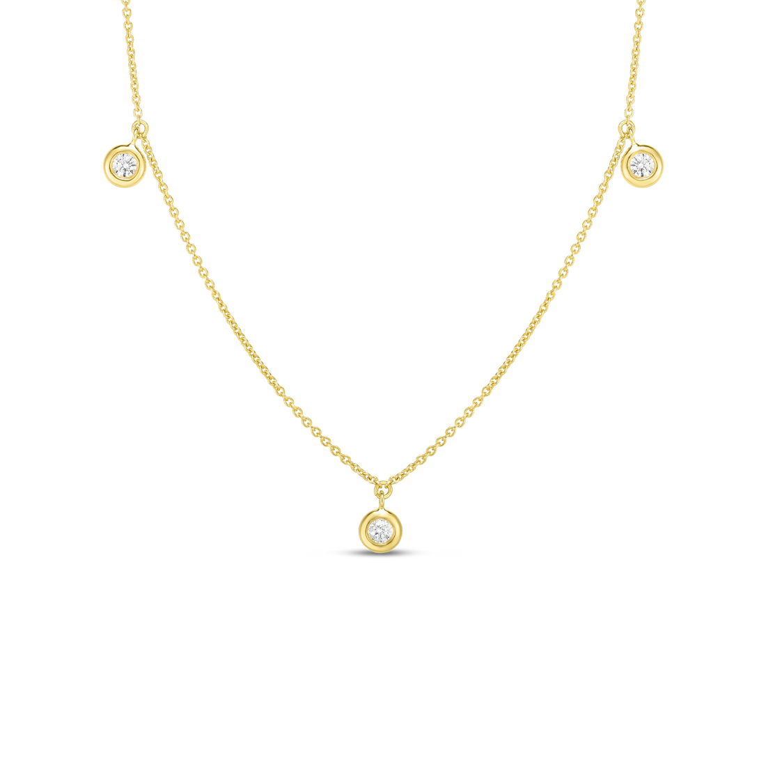 Diamonds By the Inch Dangling Three Station Necklace