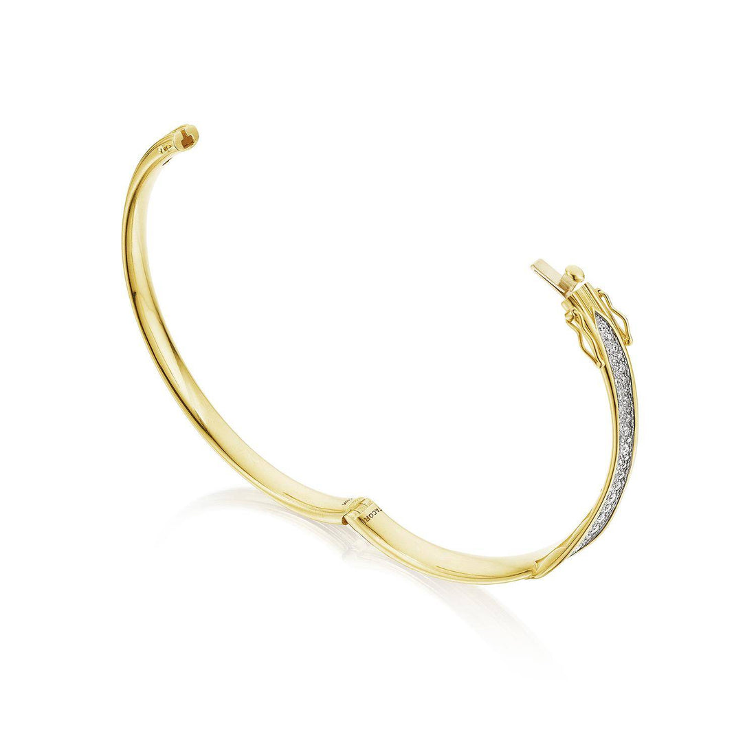 Petal Diamond Pavé Bangle in 18kt Yellow Gold