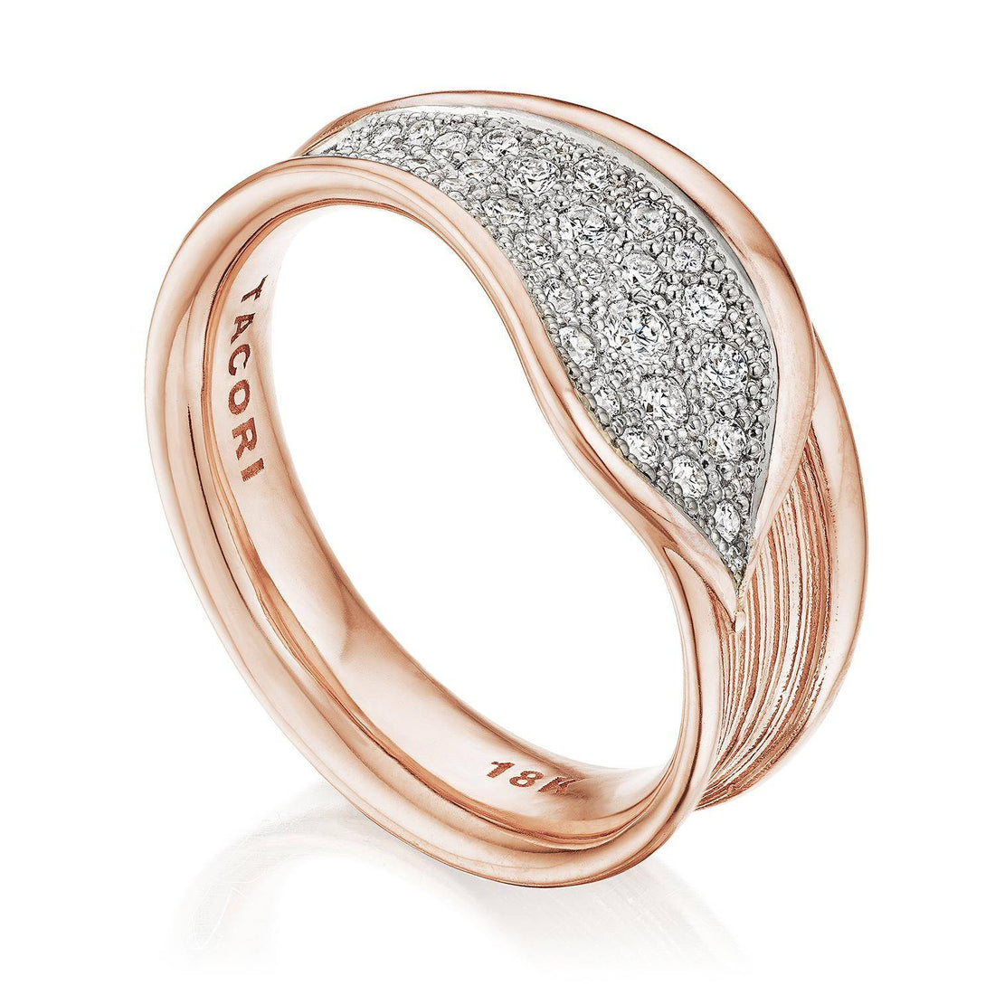 Petal Diamond Pavé Ring in 18kt Rose Gold