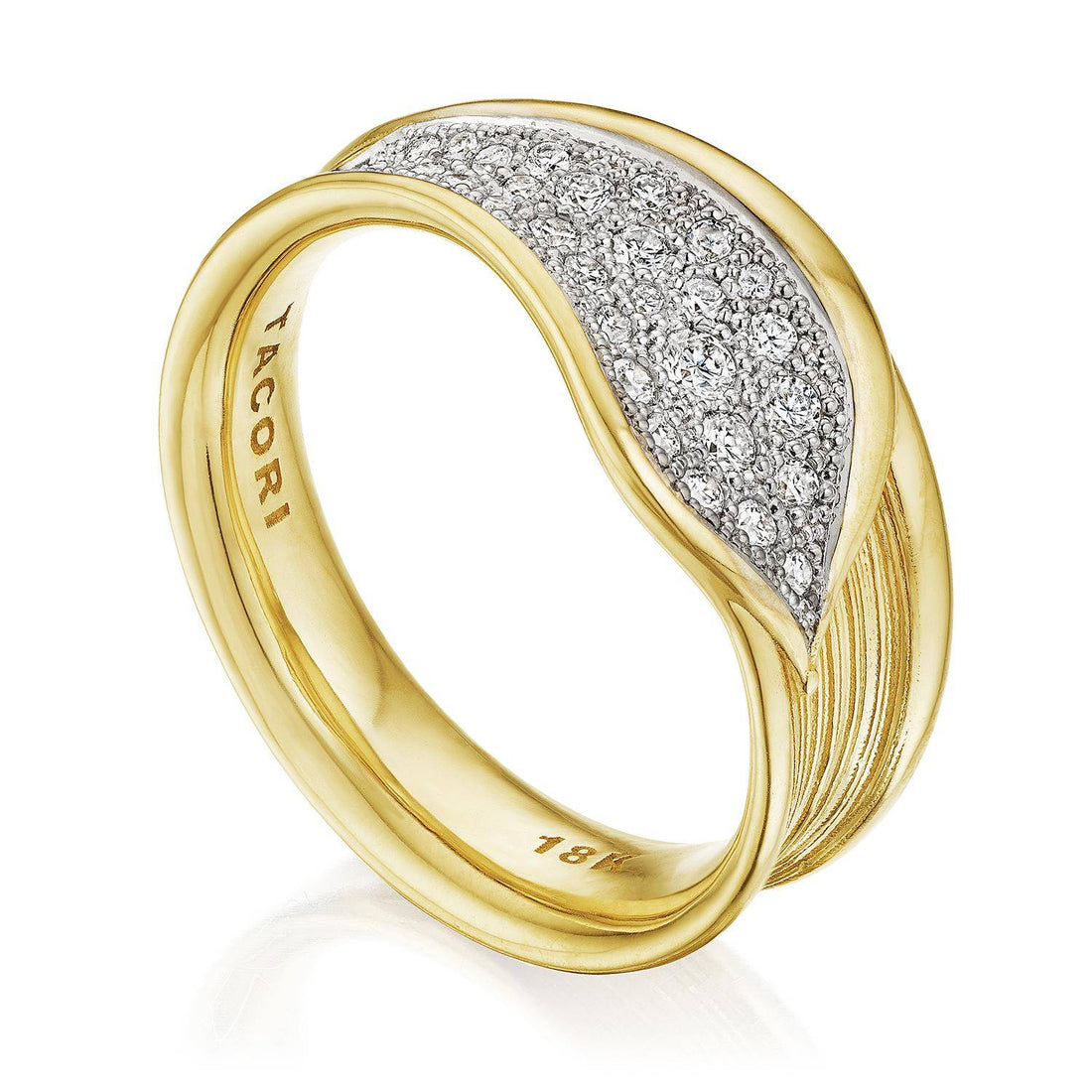 Petal Diamond Pavé Ring in 18kt Yellow Gold