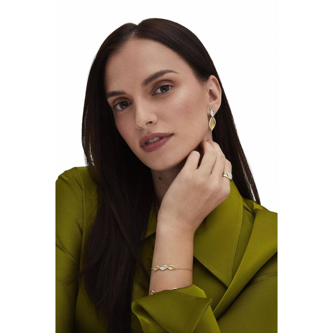 Petal Diamond Pavé Drop Earring in 18kt Rose Gold