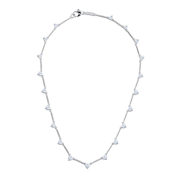 Platinum Heart-Shaped Diamond Necklace