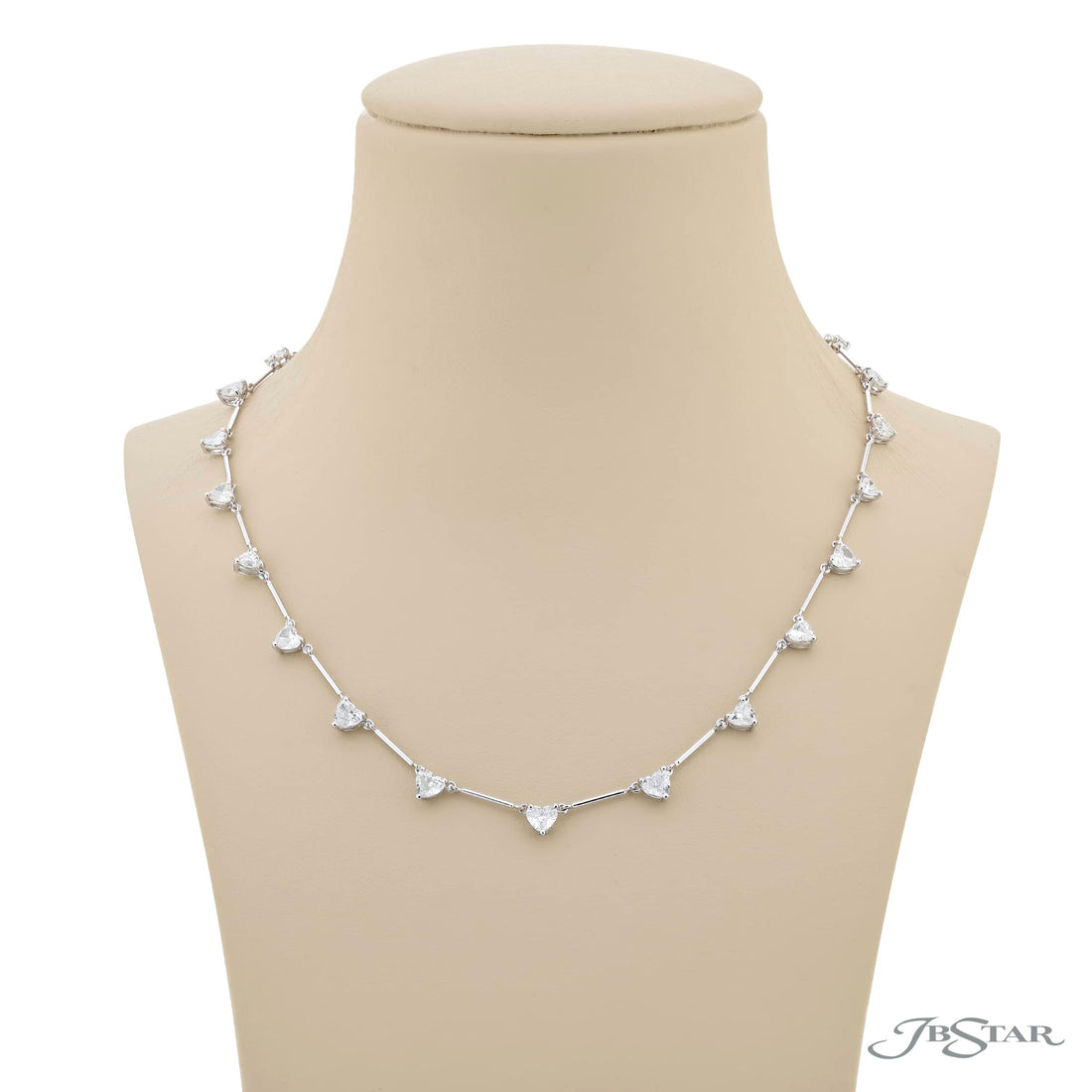 Platinum Heart-Shaped Diamond Necklace