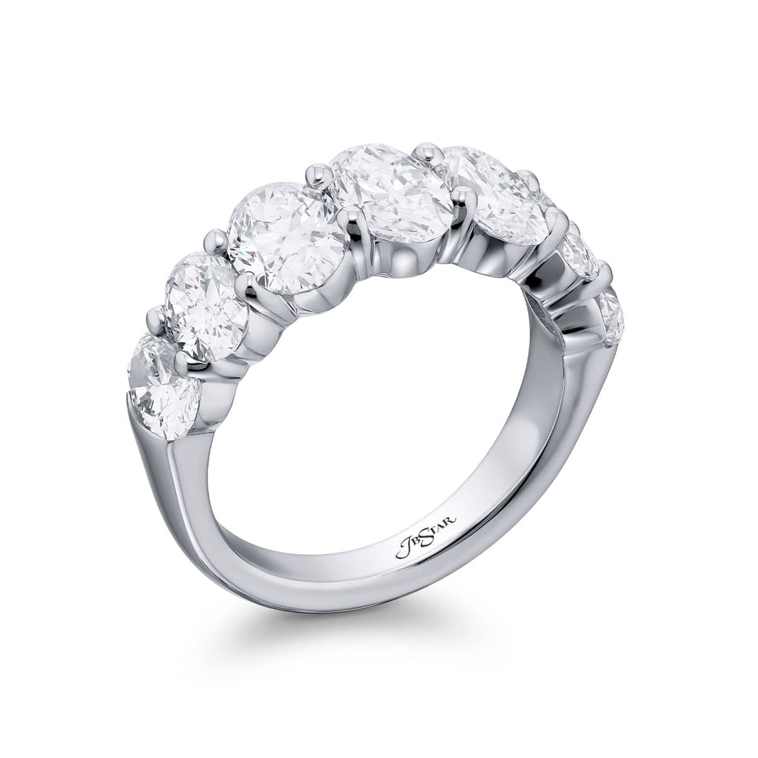 Platinum Oval Diamond Certified Band