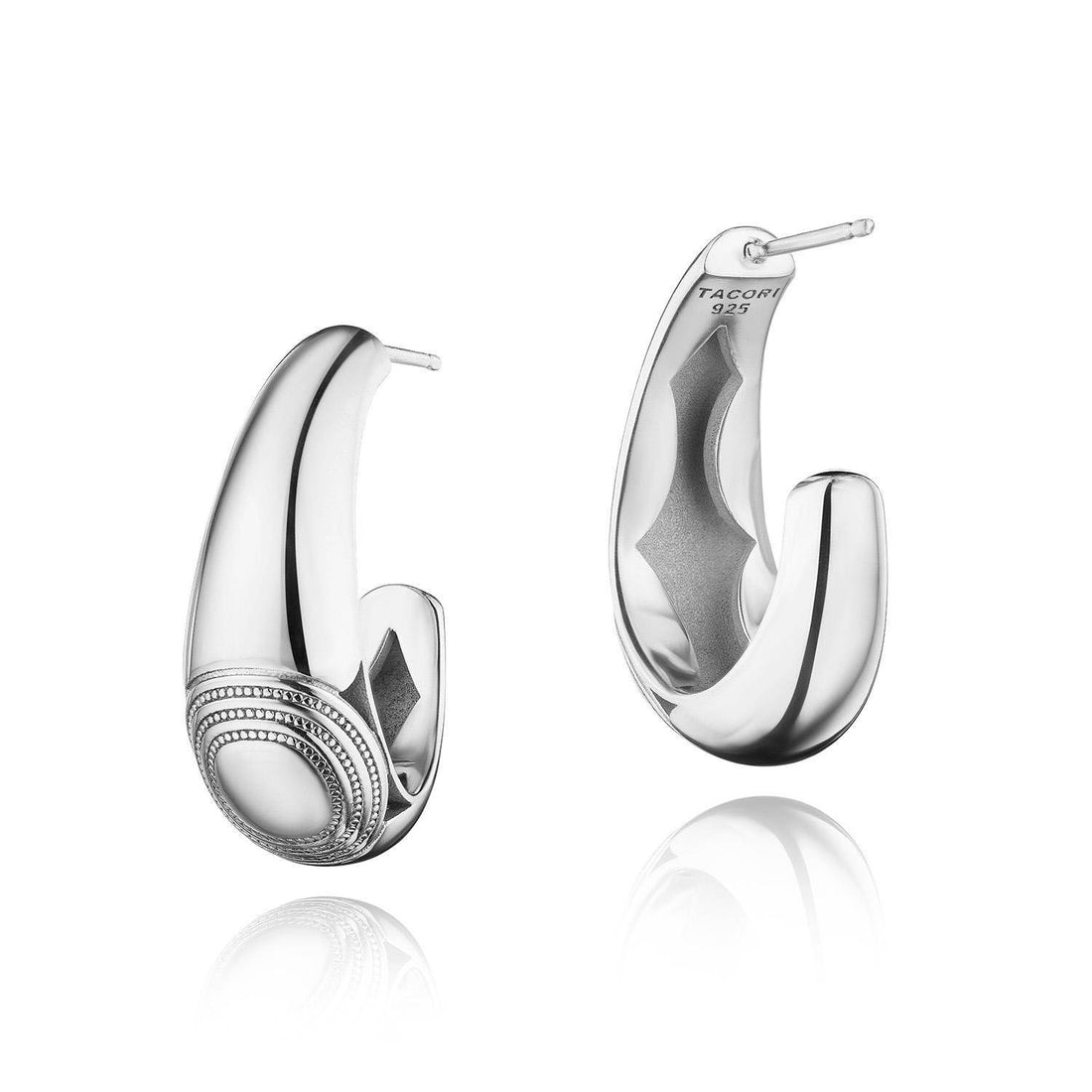 Silver Large Tapered Hoop