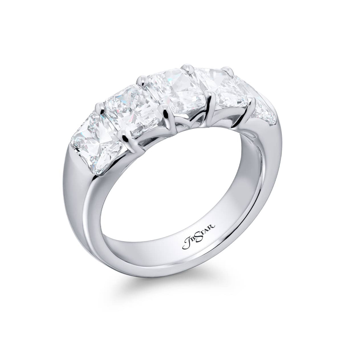Platinum Radiant-Cut Diamond GIA Certified Band