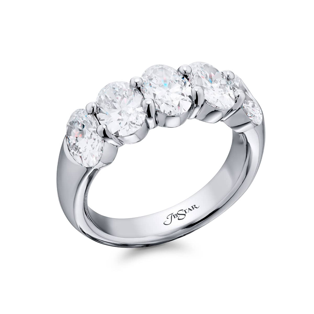 Platinum Oval Diamond GIA Certified Band