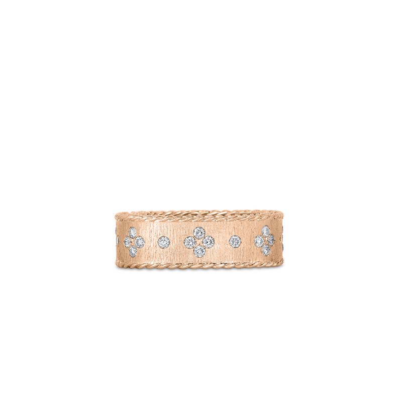 Princess Satin Fleur de Lis Diamond Sqaure Ring