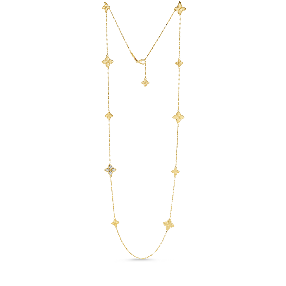 Princess Flower Diamond Accent Station Necklace