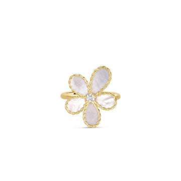 Jasmine Diamond and Mother of Pearl Flower Ring