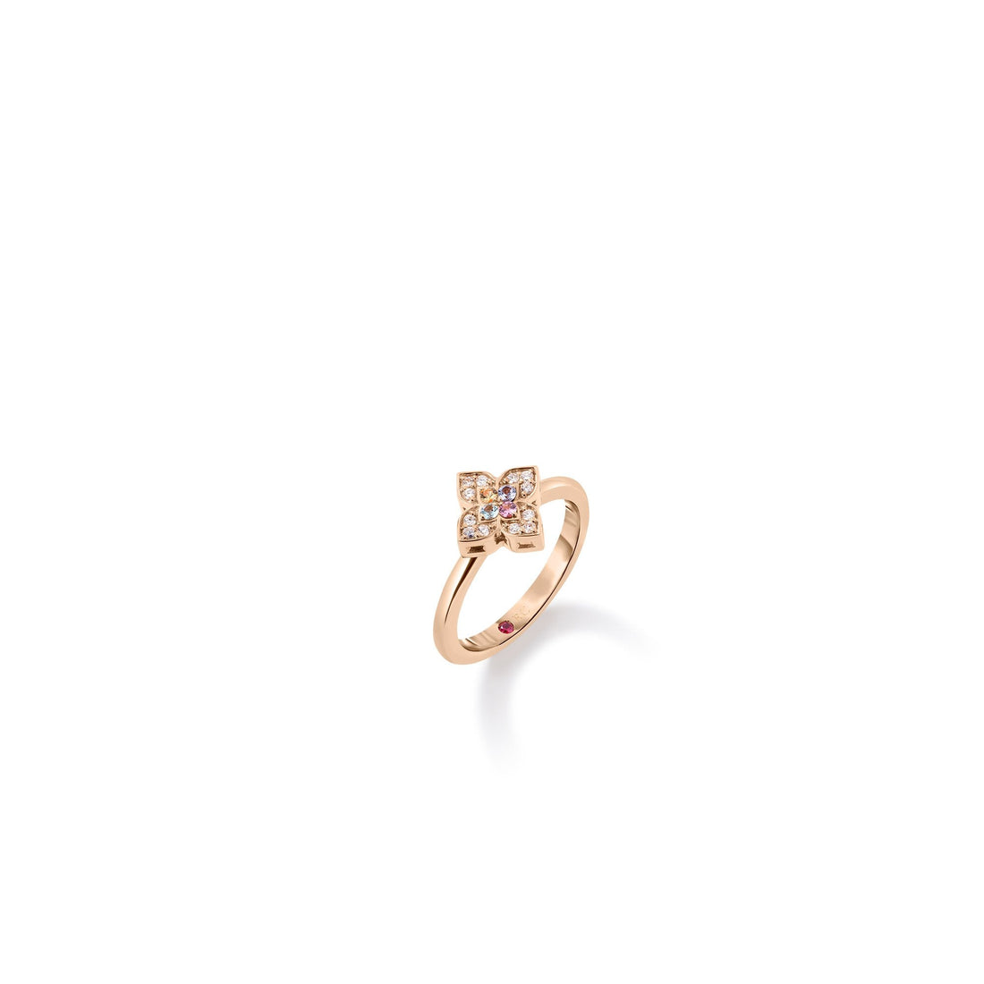 Venetian Princess Carnival Pavé Diamond and Mixed Stones Small Flower Ring