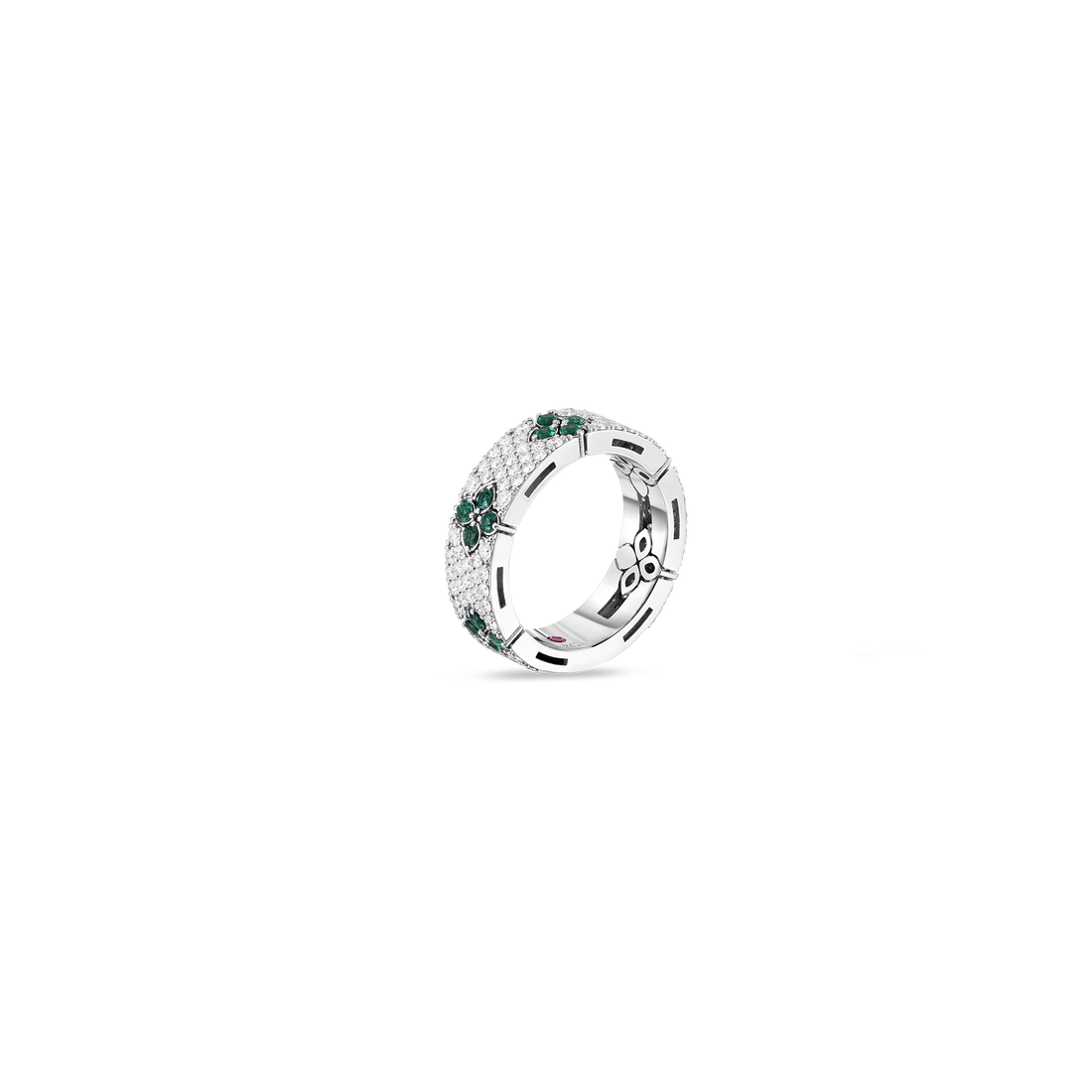 Love in Verona Pavé Diamond and Emerald Ring