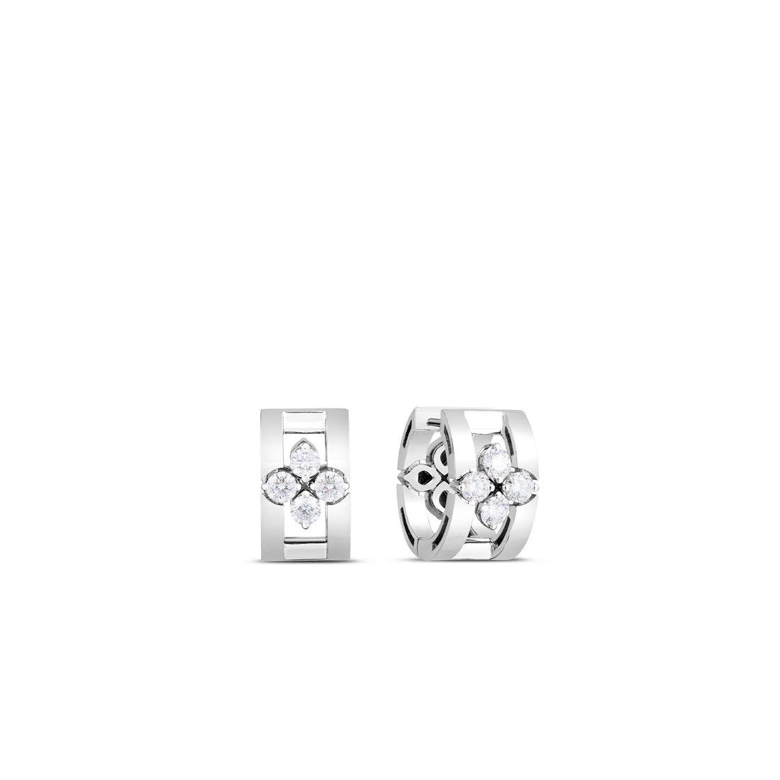 Love in Verona Diamond Open Frame Hoop Earrings