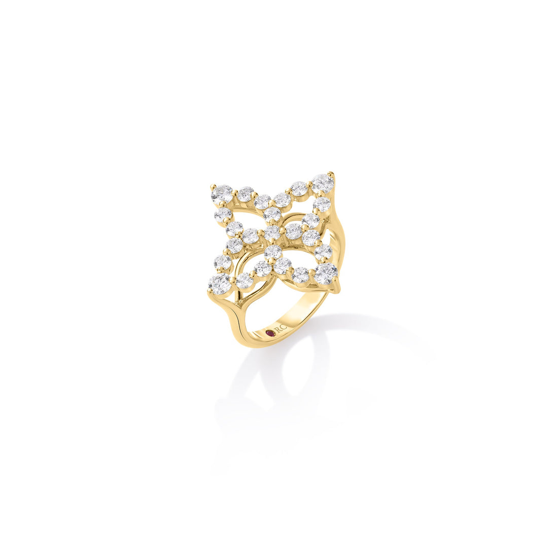 Diamond Princess Outline Large Tapered Flower Ring