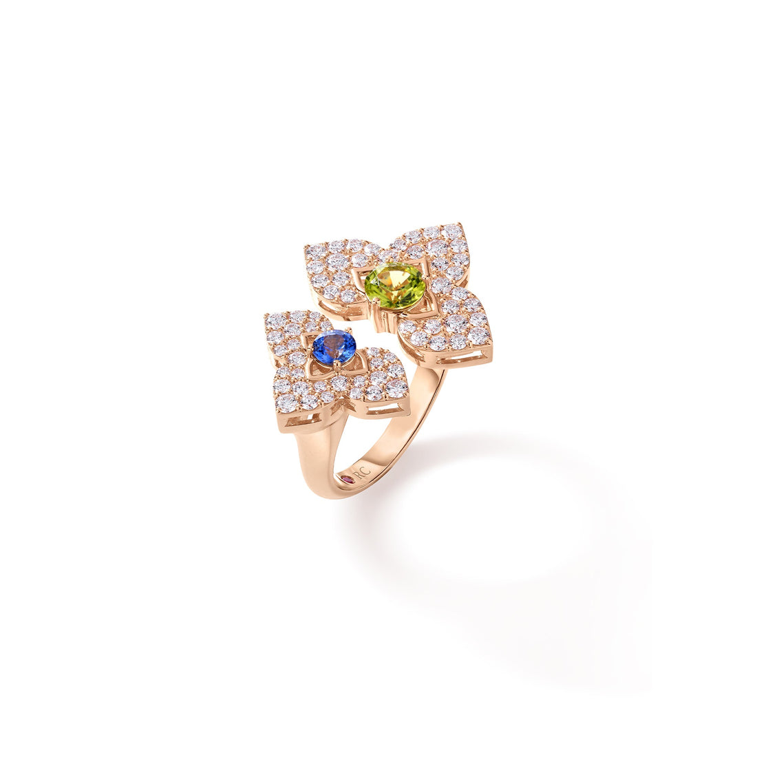 Venetian Princess Carnival Diamond and Mixed Stones Split Flower Ring