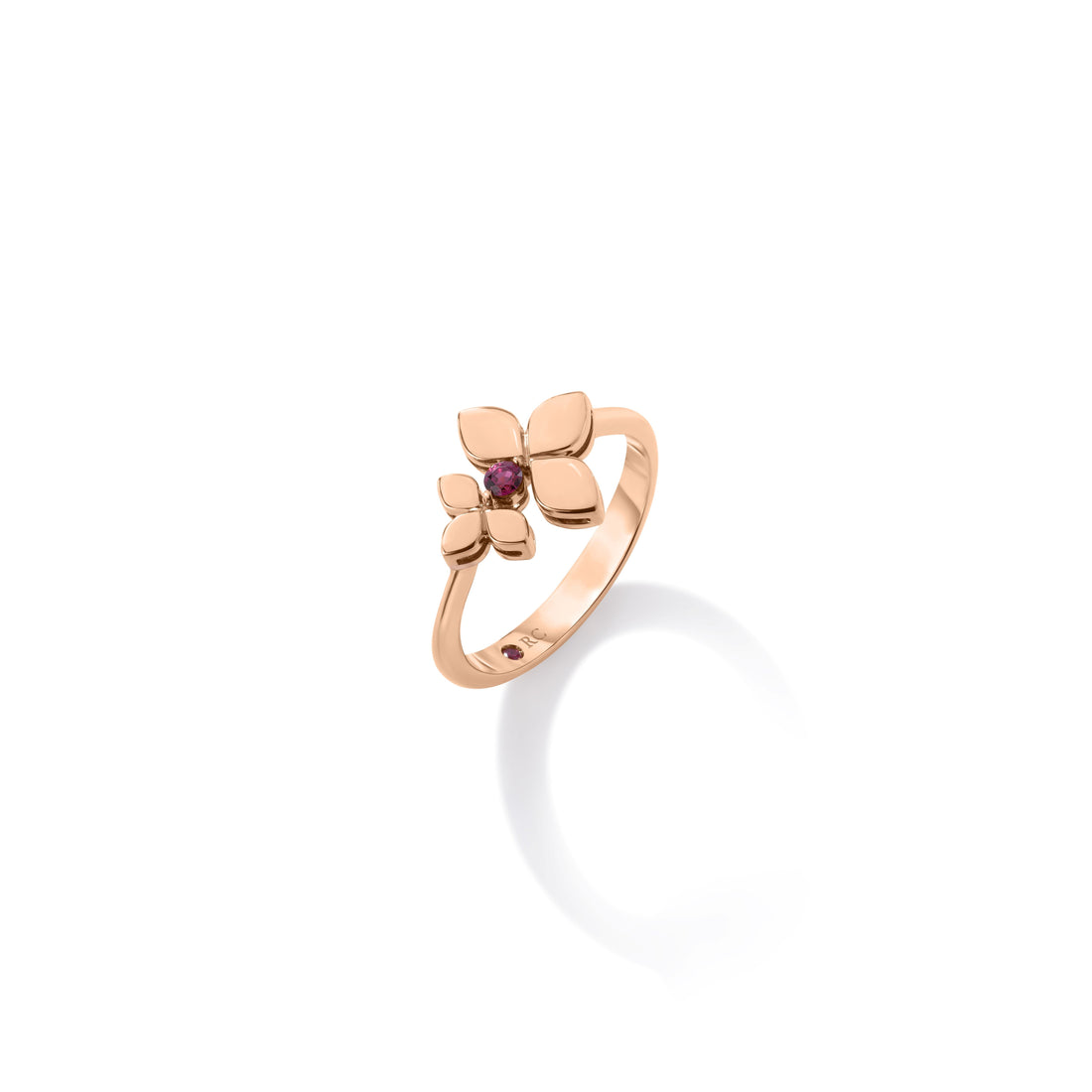 Love in Verona Rubellite Double Flower Ring