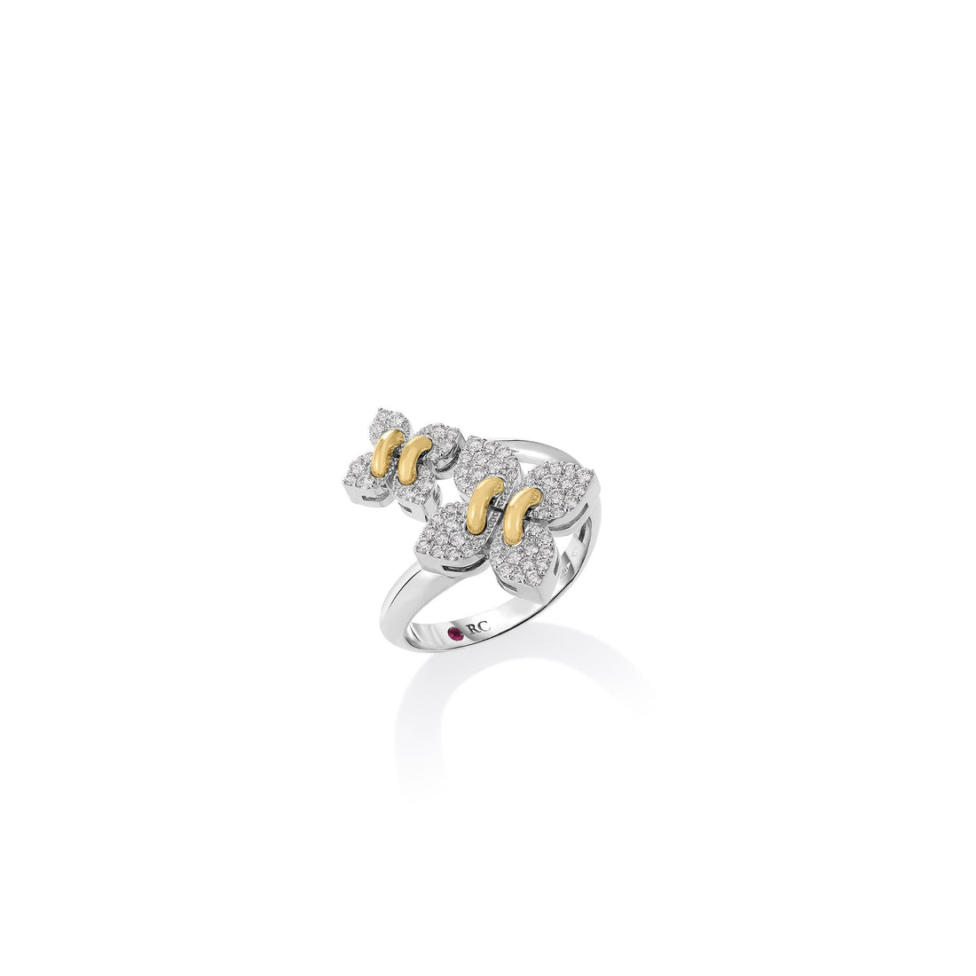 Love in Verona Pavé Diamond Double Flower Ring