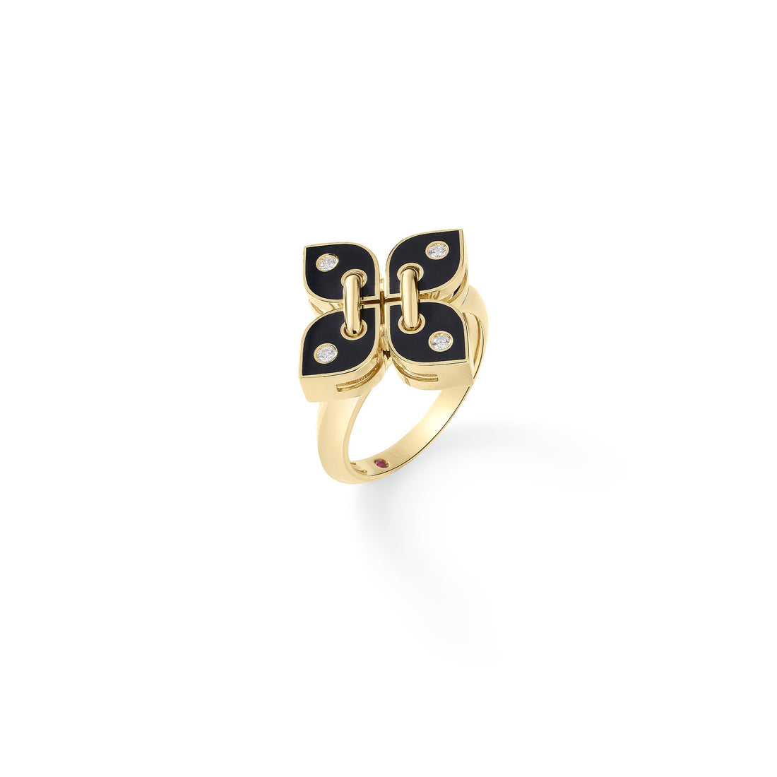 Love in Verona Small Diamond and Enamel Flower Ring