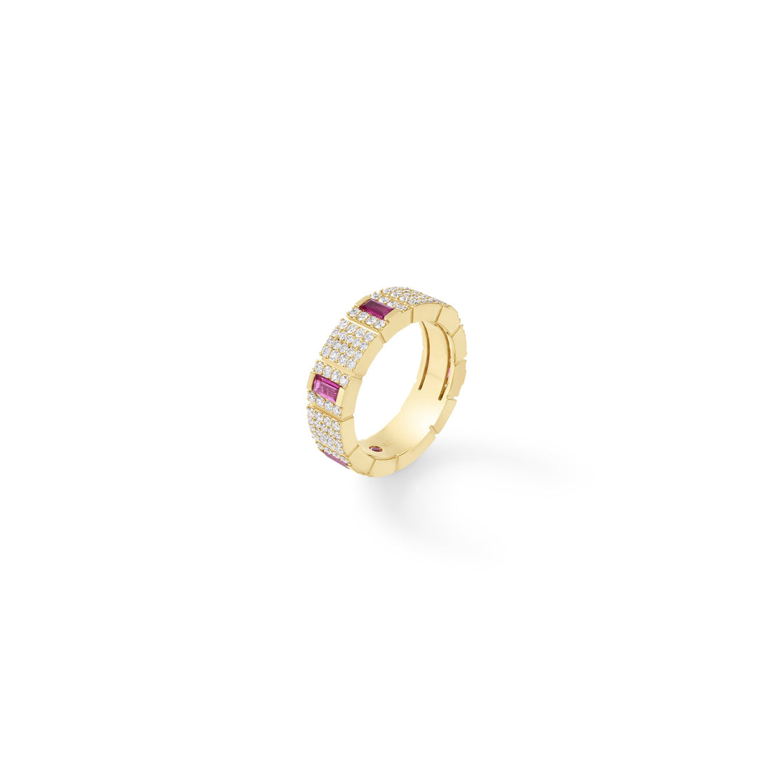 Obelisco Pavé Diamond and Gemstone Ring