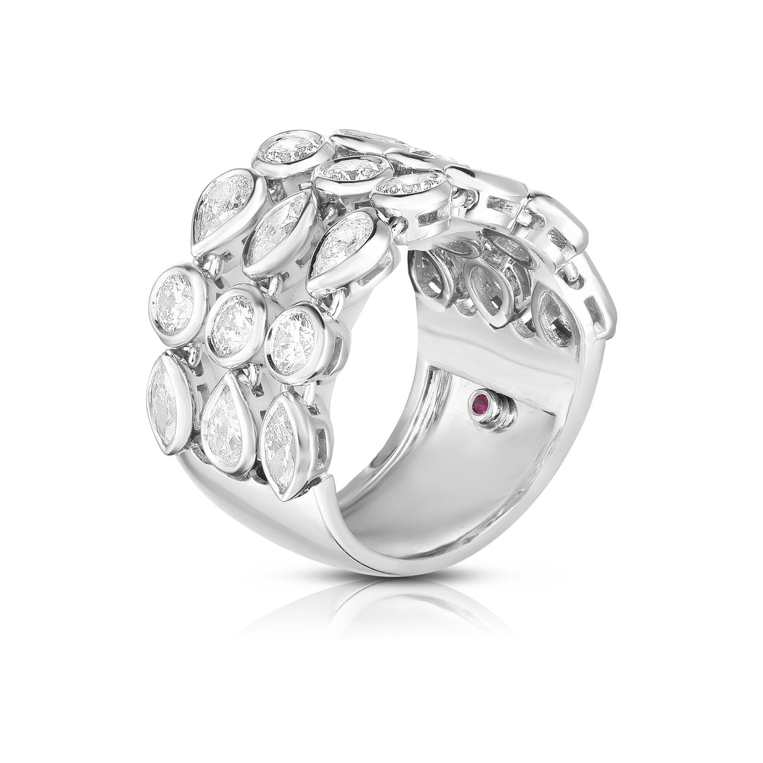 Dolce Flexible Three Row Diamond Ring