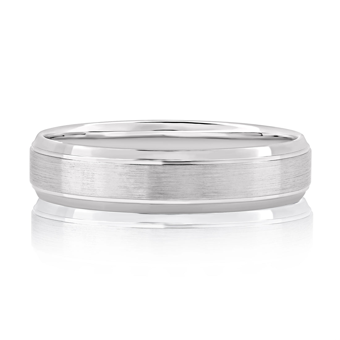 Domed Brushed Matte Platinum Men’s Wedding Band