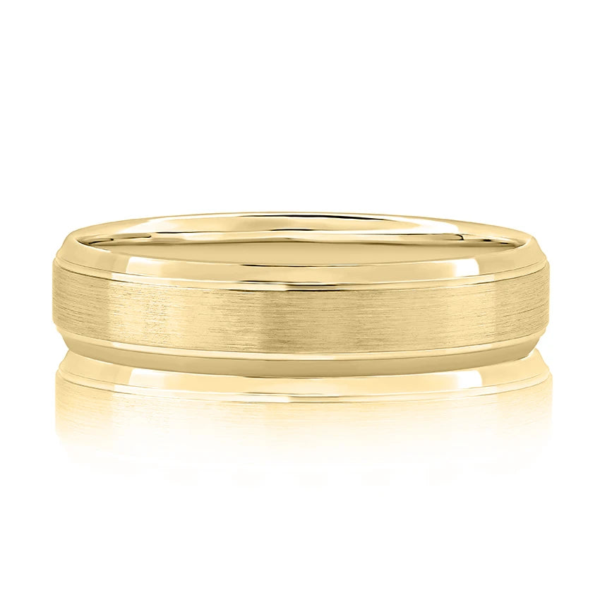 Domed Brushed Matte Platinum Men’s Wedding Band