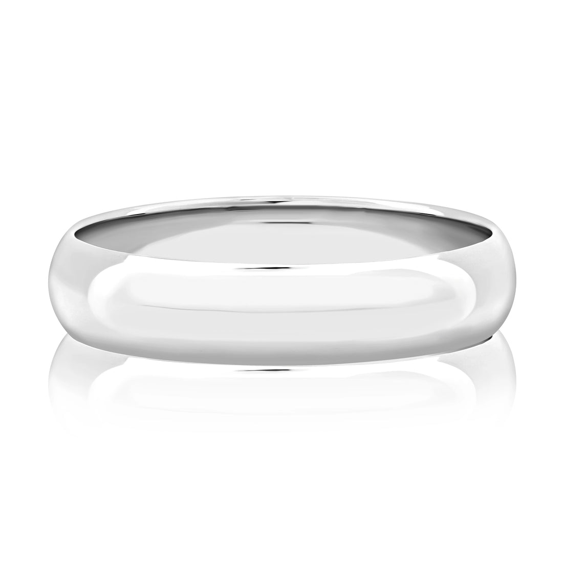 Dome Shaped Polished Platinum Men's Wedding Band