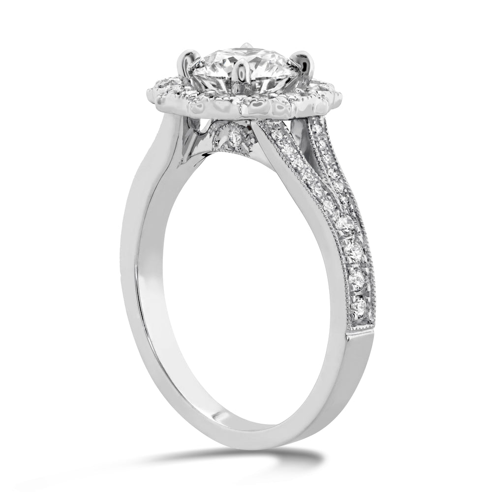 Liliana Halo Engagement Ring - Dia Band