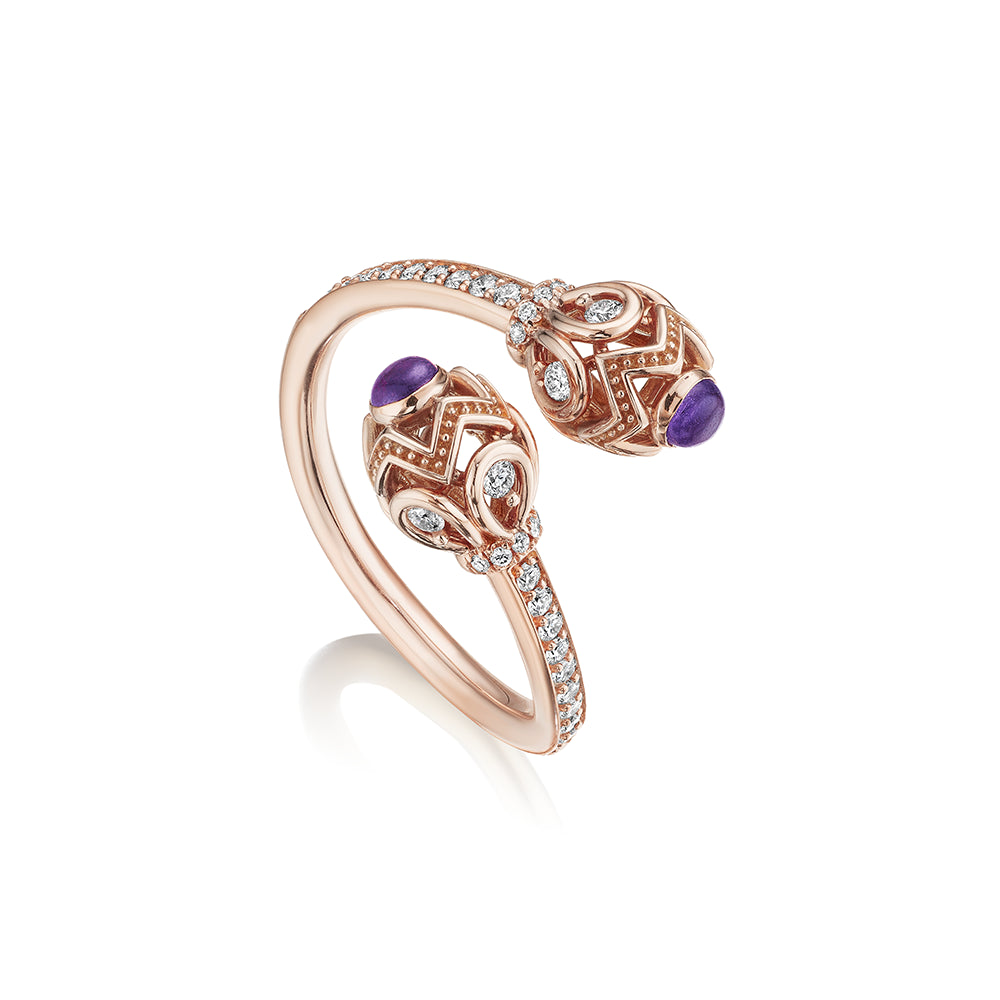 BEAD 1 DIAMOND & AMETHYST TOI ET MOI RING