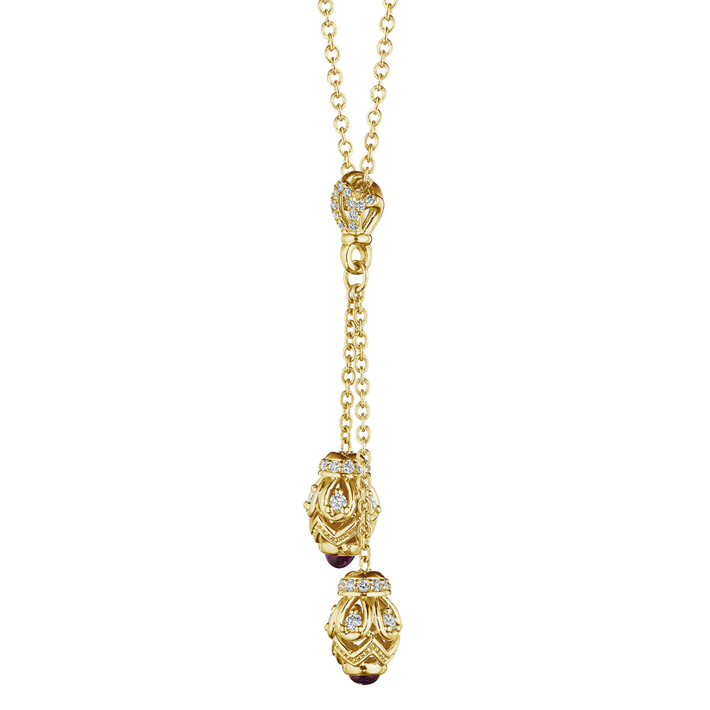 Diamond & Rhodolite Double Necklace