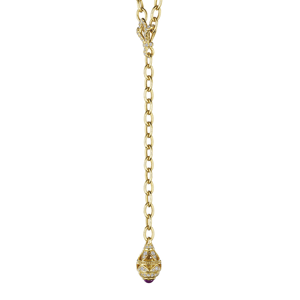 Diamond & Rhodolite Y-Necklace