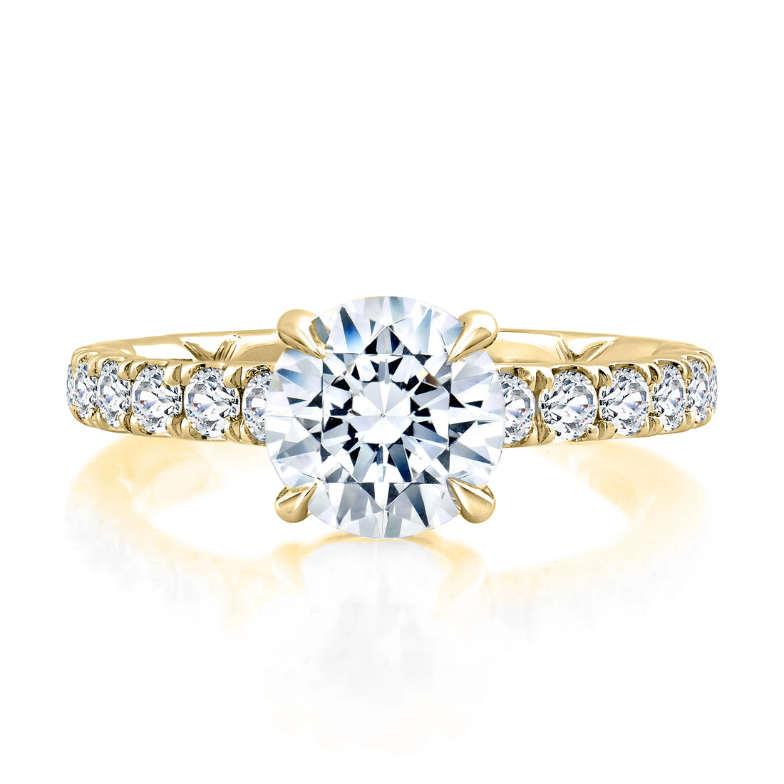 Hidden Halo Round Cut Diamond Engagement Ring