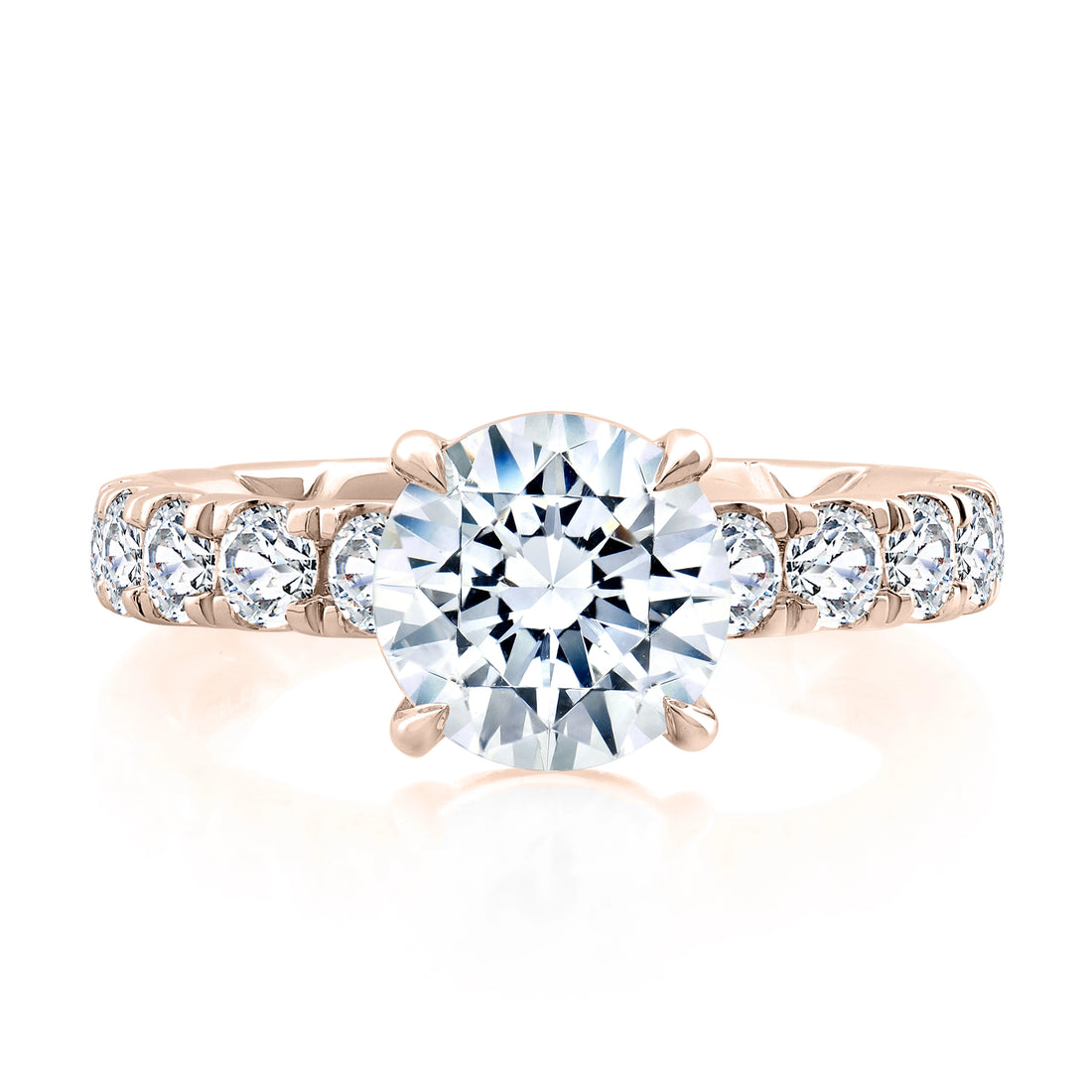 Modern Round Center Diamond Engagement Ring