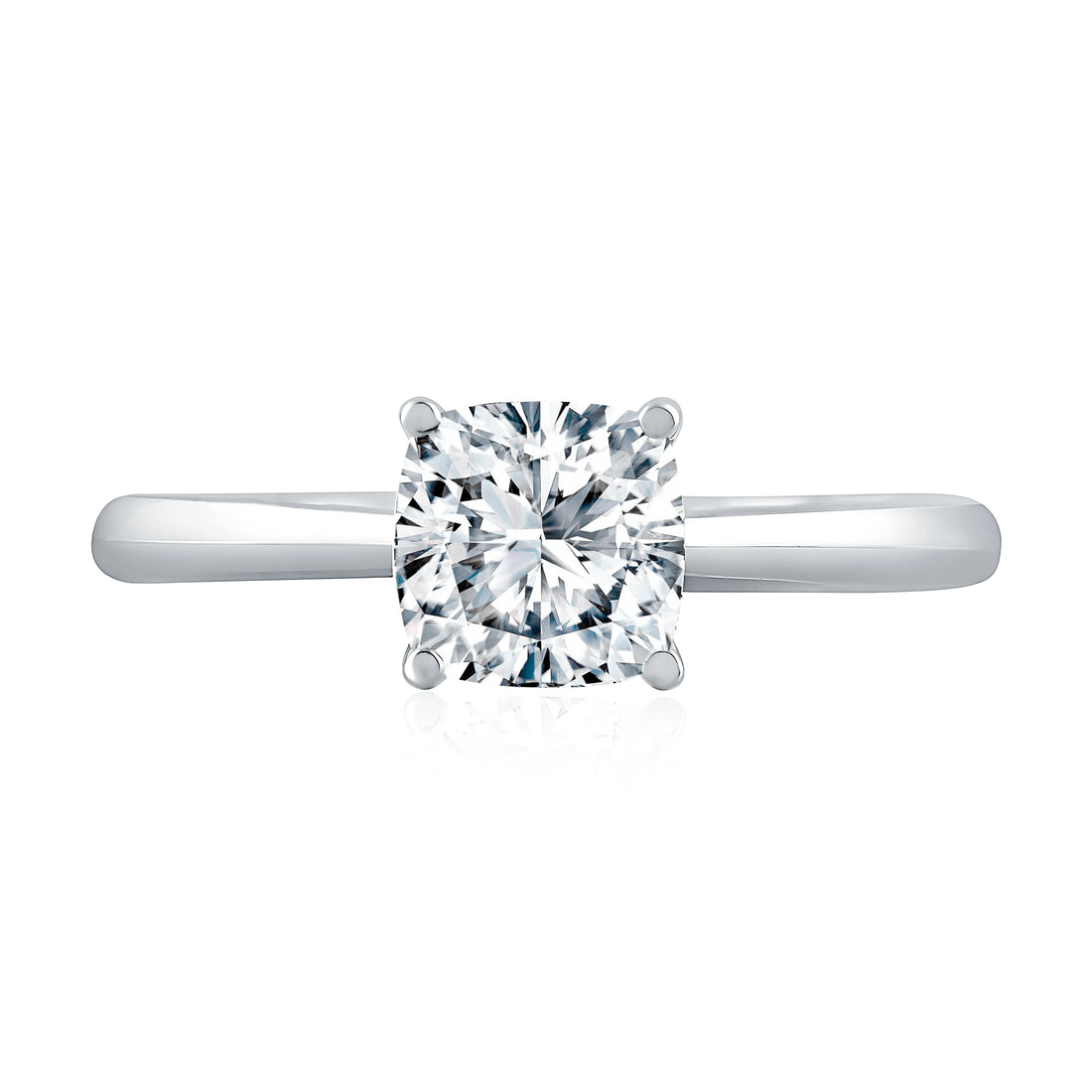 Peek-A-Boo Pave Profile Cushion Center Diamond Quilts® Engagement Ring