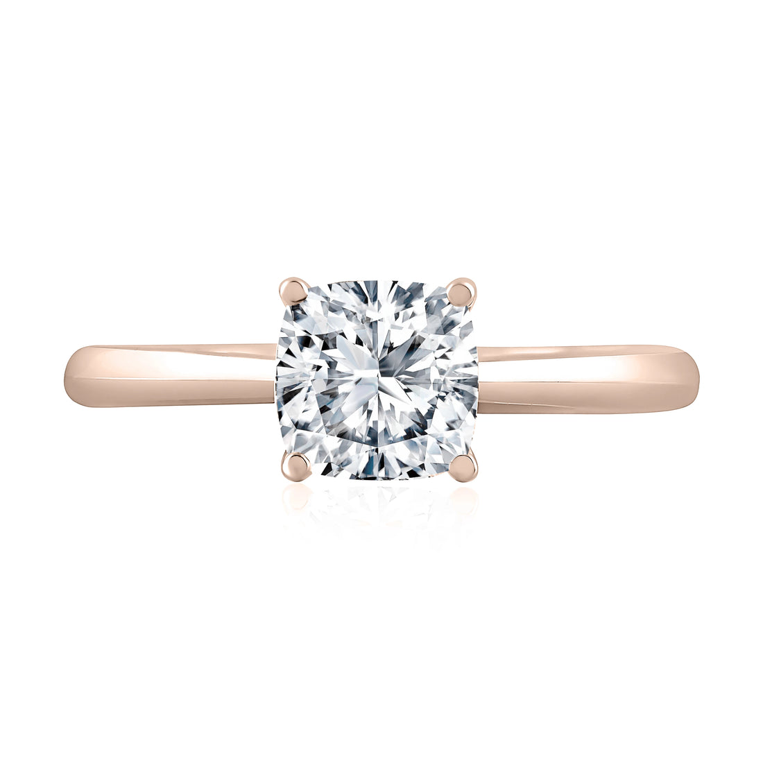 Peek-A-Boo Pave Profile Cushion Center Diamond Quilts® Engagement Ring