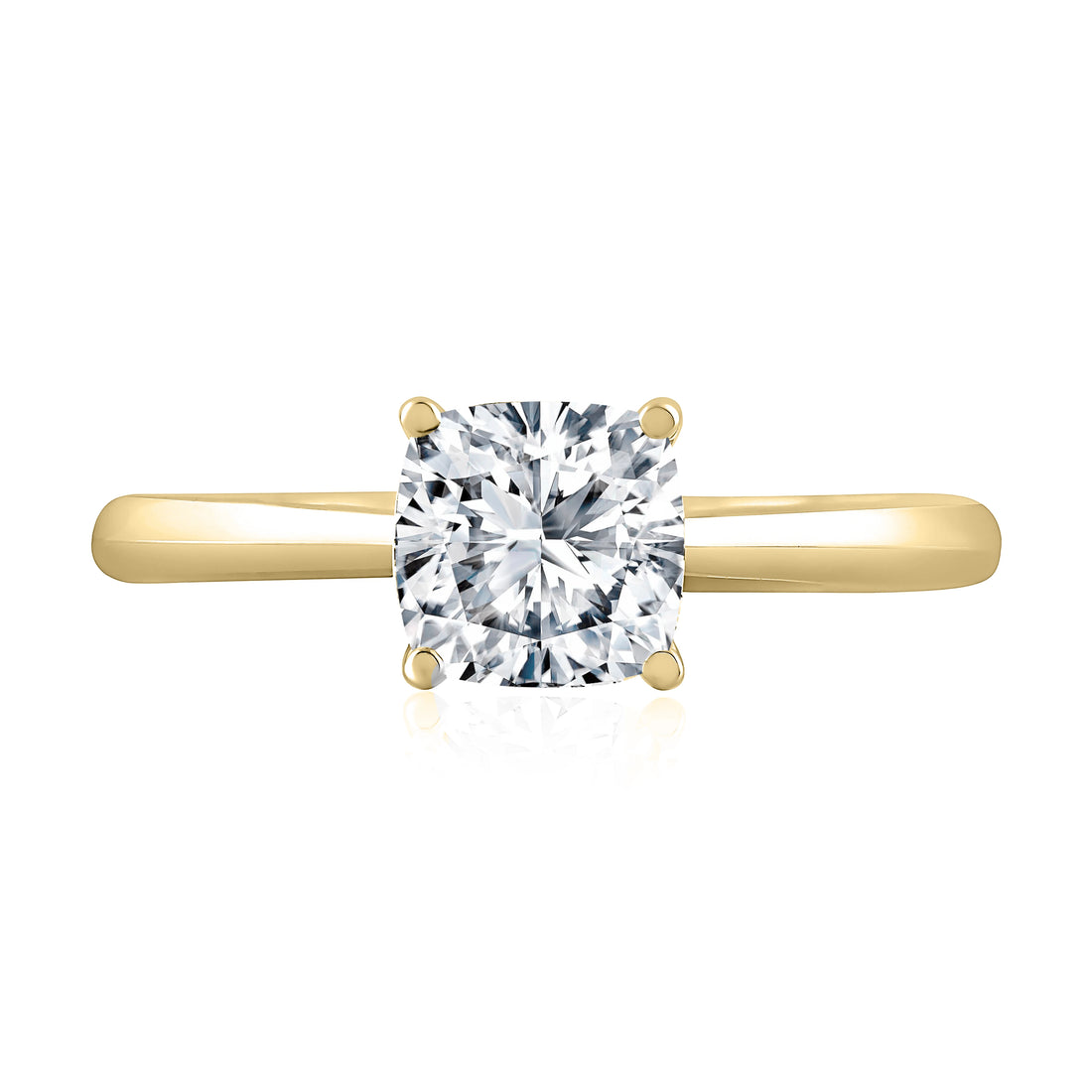 Peek-A-Boo Pave Profile Cushion Center Diamond Quilts® Engagement Ring